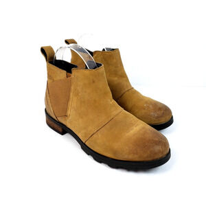 Sorel Emelie II Womens Size 5.5 Brown Leather Waterproof Chelsea Boots Shoes
